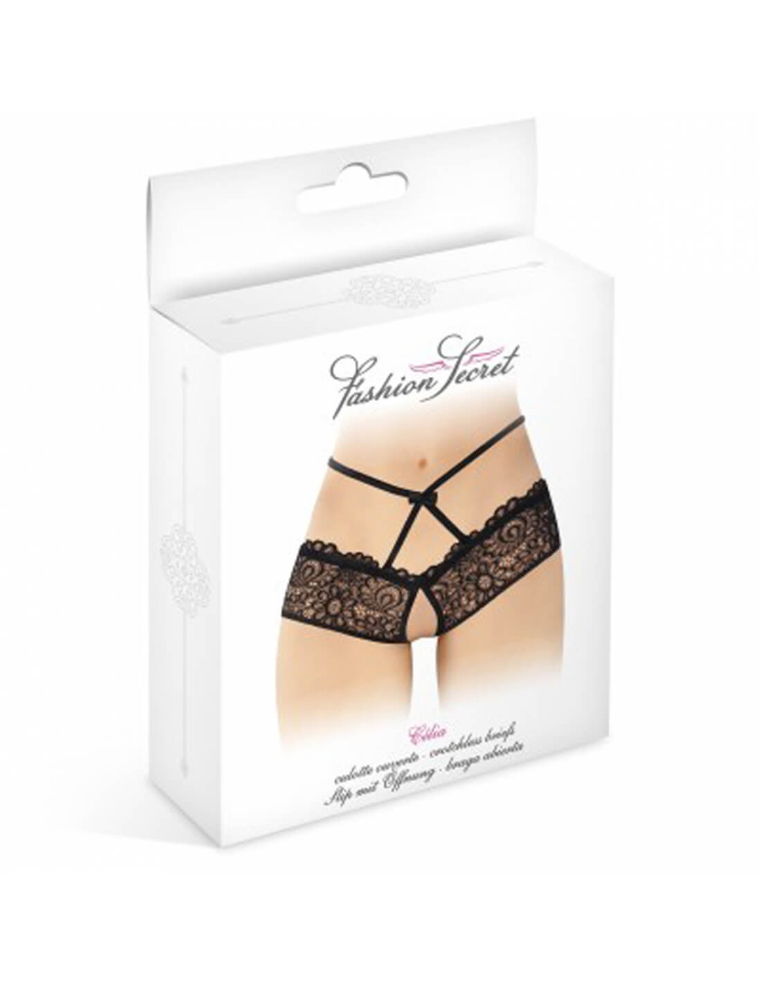 Culotte Noire Ouverte Celia Ceinture Crois E Sexy Center