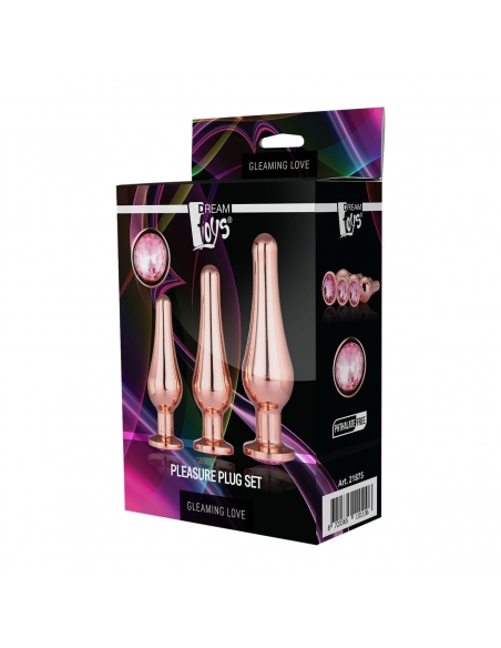 Coffret de 3 Pleasure plug en aluminium or rose Gleaming Love